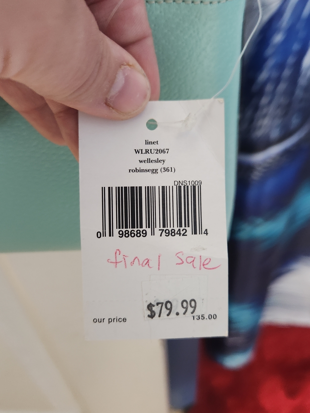 kate spade mint blue leather wristlet with gold hardware - Picture 4 of 4